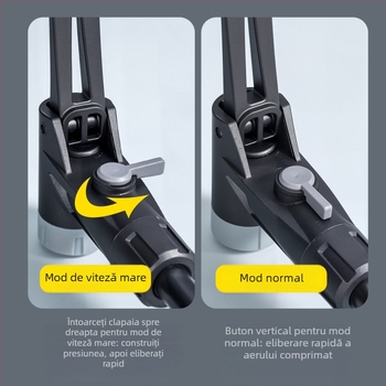 Pompa manuală pentru bicicletă cu manometru și duză universală, Enjoy, corp din fier, până la 160 psi