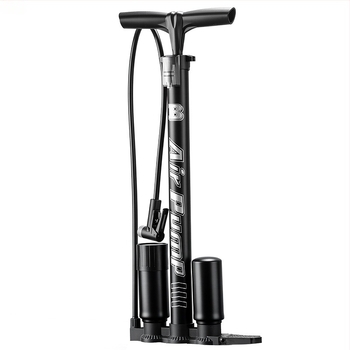 Pompa manuală pentru bicicletă cu manometru și duză universală, Enjoy, corp din fier, până la 160 psi