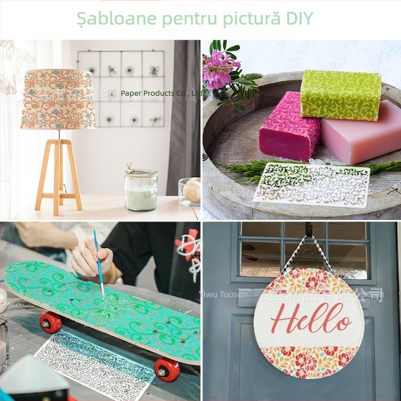 Șablon pentru pictură pe torturi – Model roz rulă – Material PET – Brand Deepen – Șablon DIY transparent floral