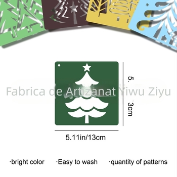 Tablă DIY pentru graffiti pentru copii cu șablon perforat al pădurii de Crăciun — PET material; Brand Yiwu Purple Butterfly Arts and Crafts Factory