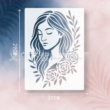 Șablon DIY portret PET – Șablon gol pentru pictură estetică a portretului, Brand Yiwu Purple Butterfly Arts and Crafts Factory, en gros