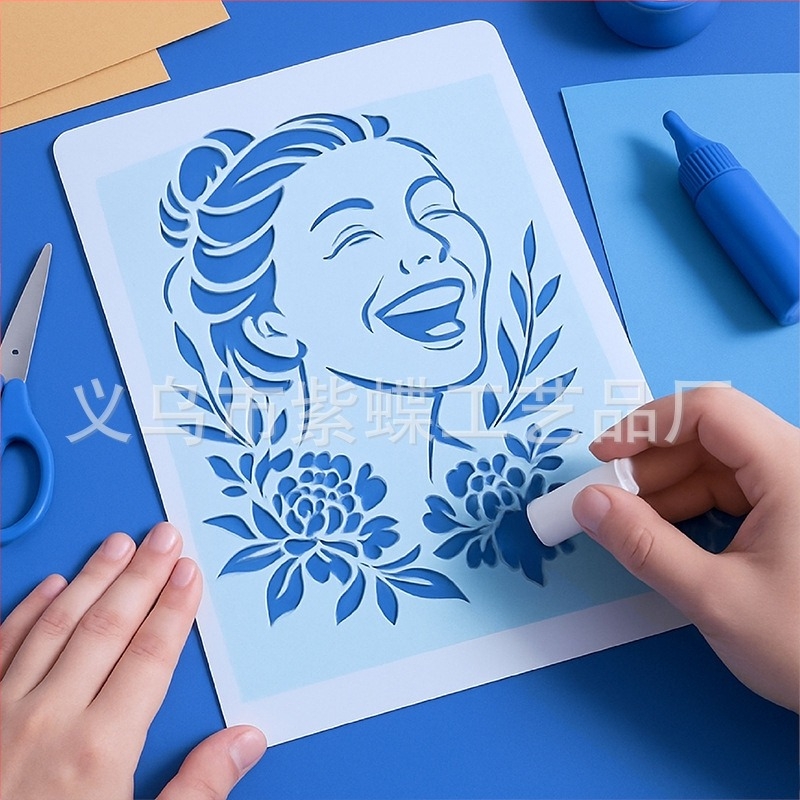 Șablon DIY portret PET – Șablon gol pentru pictură estetică a portretului, Brand Yiwu Purple Butterfly Arts and Crafts Factory, en gros