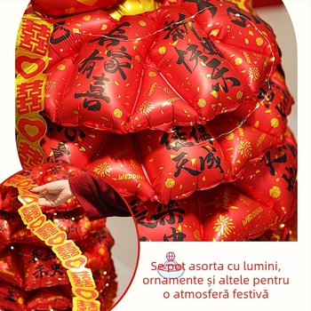 Balon din folie de aluminiu, design 3D în formă de copac, model desen animat, decor gonflabil pentru vitrine mall de Anul Nou și Festivalul Primăverii