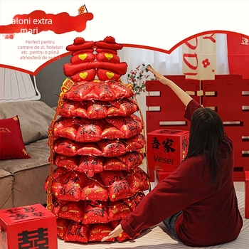 Balon din folie de aluminiu, design 3D în formă de copac, model desen animat, decor gonflabil pentru vitrine mall de Anul Nou și Festivalul Primăverii