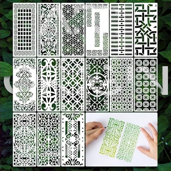 Șablon de perete cu decupaj pentru pictură cu textură geometrică — PET, brand Purple Butterfly, import: Nu, IP autorizat: Nu