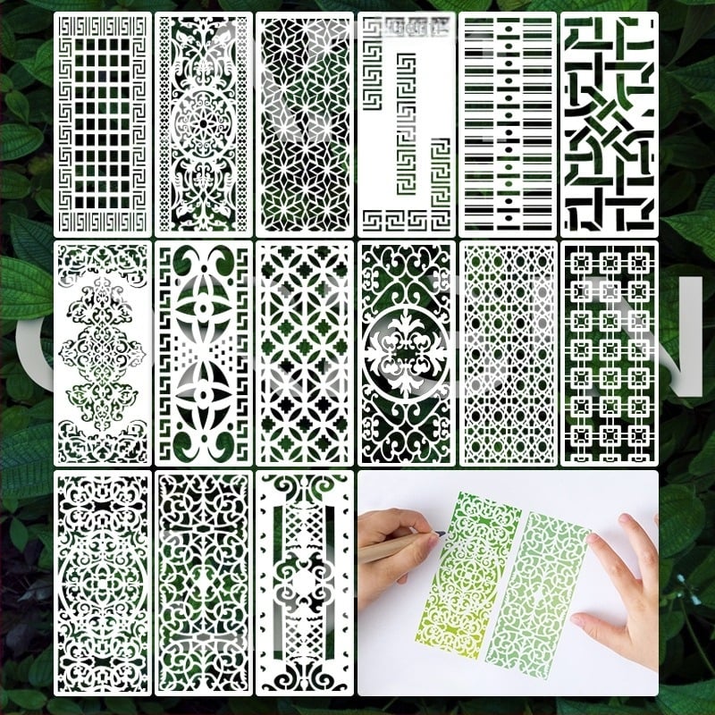 Șablon de perete cu decupaj pentru pictură cu textură geometrică — PET, brand Purple Butterfly, import: Nu, IP autorizat: Nu