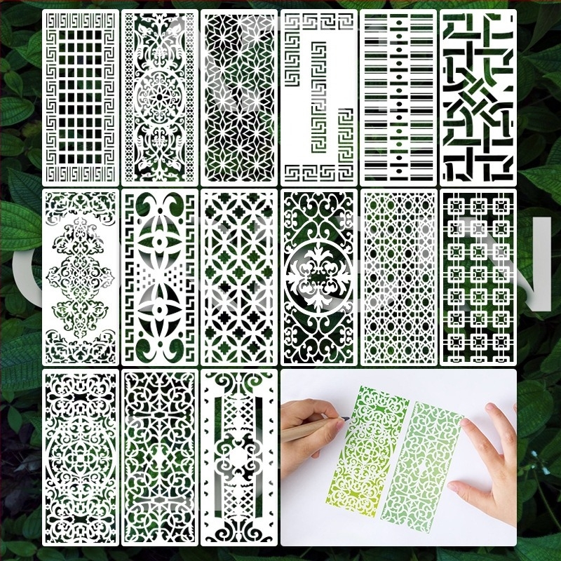 Șablon de perete cu decupaj pentru pictură cu textură geometrică — PET, brand Purple Butterfly, import: Nu, IP autorizat: Nu