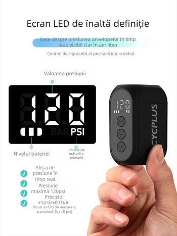 Pompa manuală portabilă pentru bicicletă