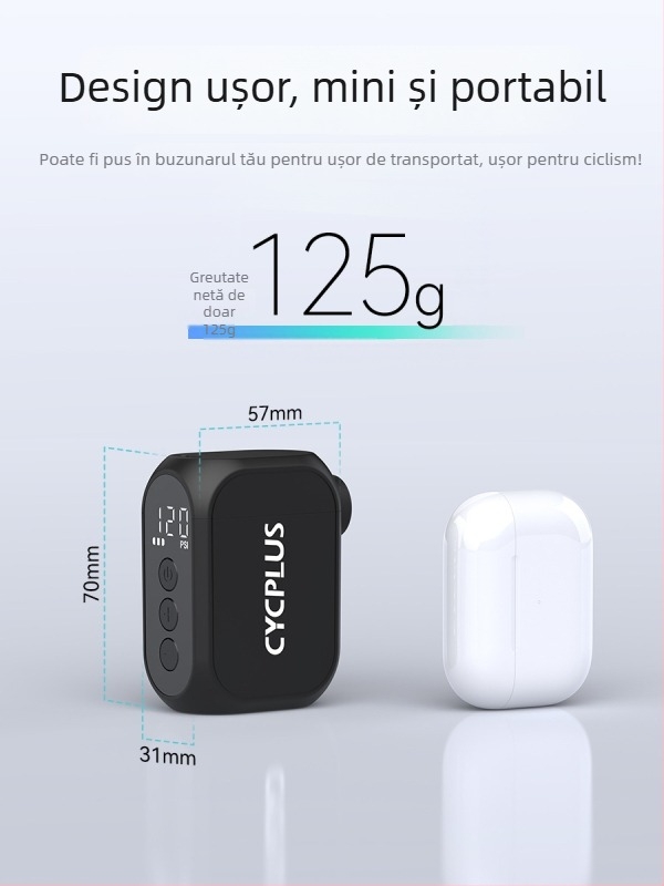 Pompa manuală portabilă pentru bicicletă