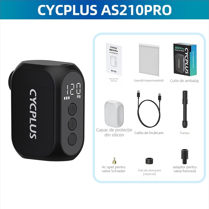 Pompa manuală portabilă pentru bicicletă