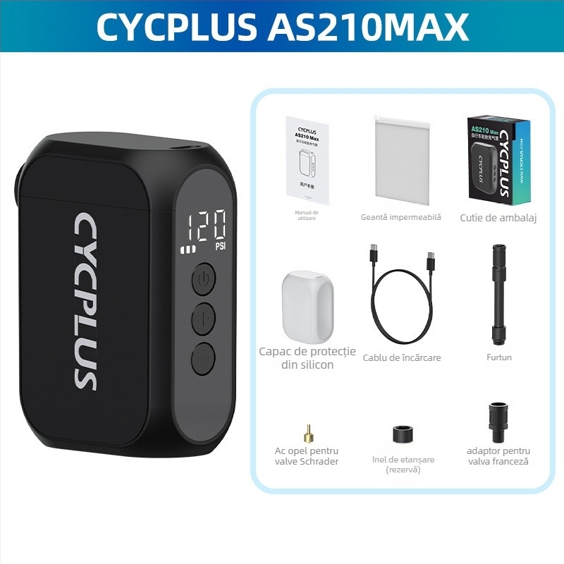 Pompa manuală portabilă pentru bicicletă