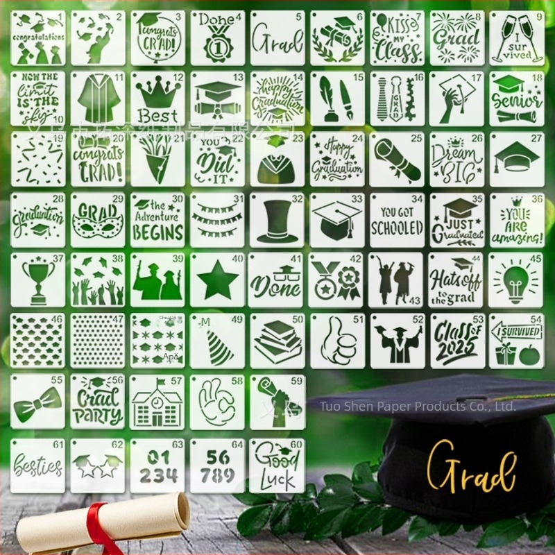 Șablon de vopsire pentru absolvirea grădiniței cu design de pălărie pentru diplomă — Deepen, PET, licență a mărcii private: Da, import: Nu, IP: Nu