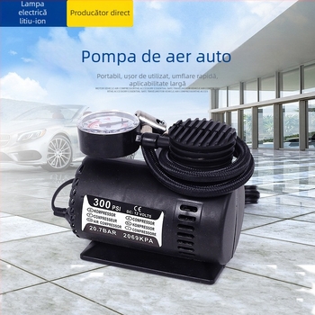 Inflațor portabil pentru pneuriauto cu manometru, 12V, 120W, 35 L/min, cablu de alimentare 2.5 m