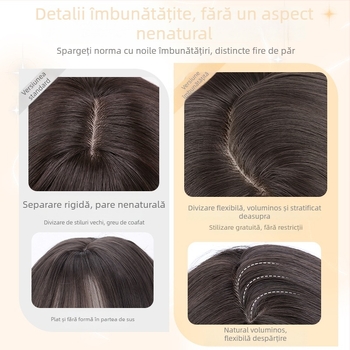 Perucă pentru femei Daiyan, cu breton drept și valuri mari, aspect natural, material mat din mătase rezistentă la temperaturi înalte, stil păr lung cu valuri