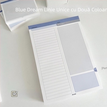 Blue Dream B5 Bloc de notițe ruptibile pentru elevi — Memorie de vocabular, Design simplu monocrom (Nu se poate lipi; Formă: Desen animat; Licență IP: Nu)