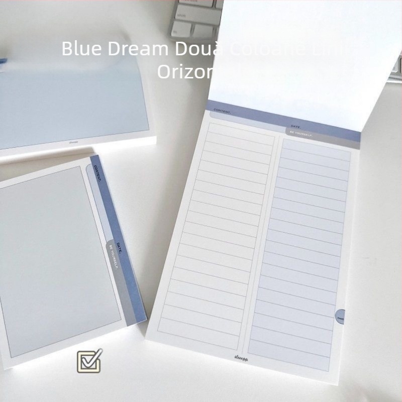 Blue Dream B5 Bloc de notițe ruptibile pentru elevi — Memorie de vocabular, Design simplu monocrom (Nu se poate lipi; Formă: Desen animat; Licență IP: Nu)