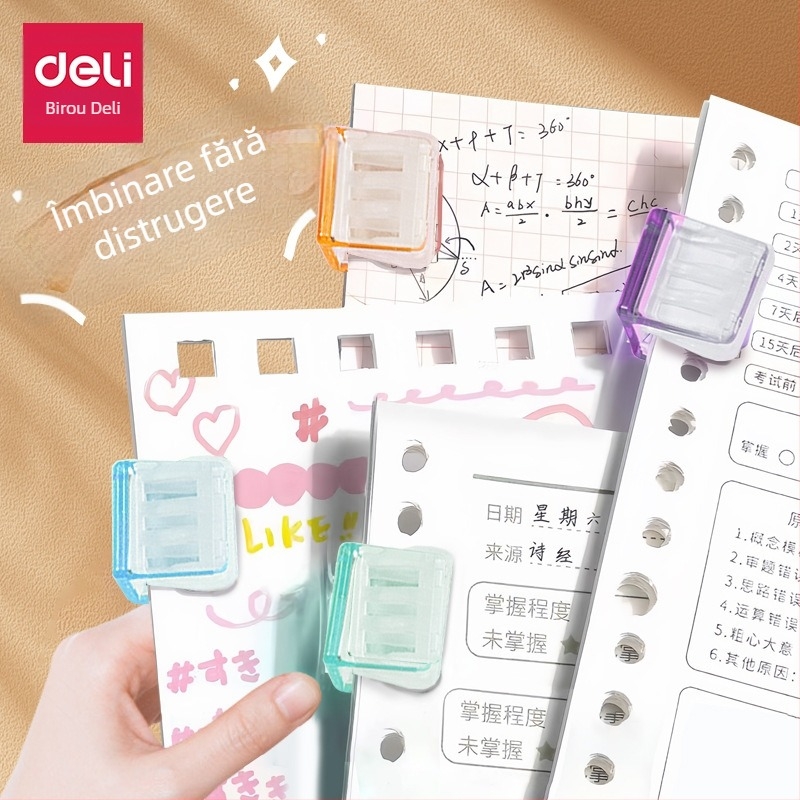 Deli clip acrilic pentru foi de test și legare fără cusur