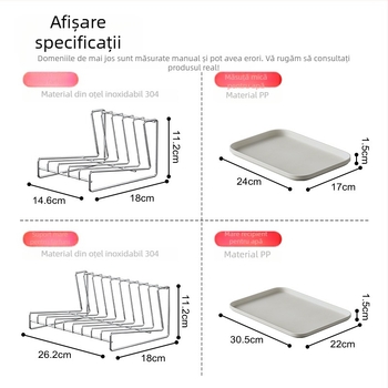 Raft pentru farfurii din oțel inoxidabil 304 — simplu, pentru dulap dezinfectare încorporat, cu drenaj, design modern
