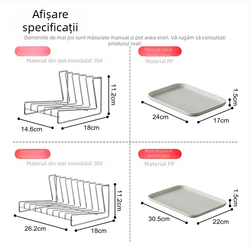 Raft pentru farfurii din oțel inoxidabil 304 — simplu, pentru dulap dezinfectare încorporat, cu drenaj, design modern