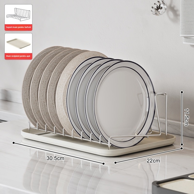 Raft pentru farfurii din oțel inoxidabil 304 — simplu, pentru dulap dezinfectare încorporat, cu drenaj, design modern