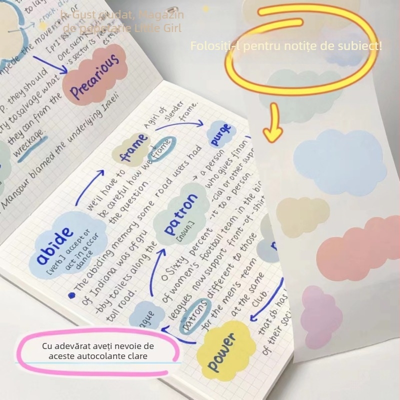 Set de notițe lipicioase într-o cutie de hârtie – note retractabile, adeziv puternic, linii orizontale
