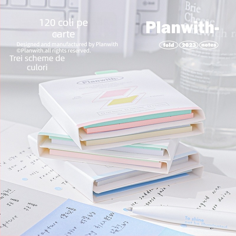 Rosyposy notițe autoadezive în stil acordeon, bloc de notițe portabil cu spate adeziv, fără licență IP