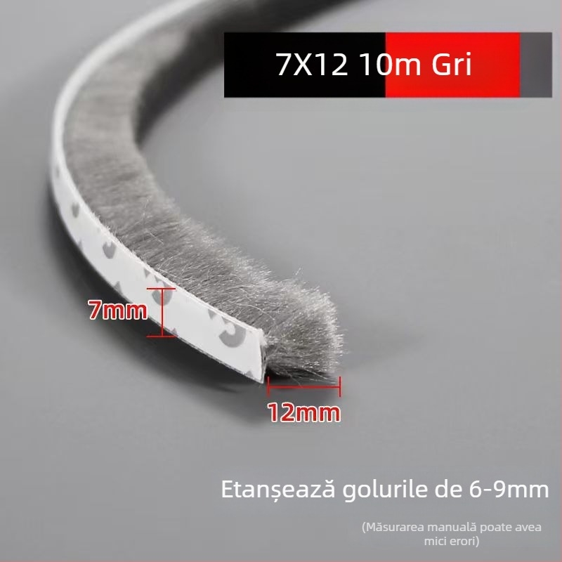 Bandă de etanșare pentru ferestre și uși, bandă autoadezivă din lână, pentru uși glisante, anti-impact, izolare fonică, rezistentă la temperaturi înalte