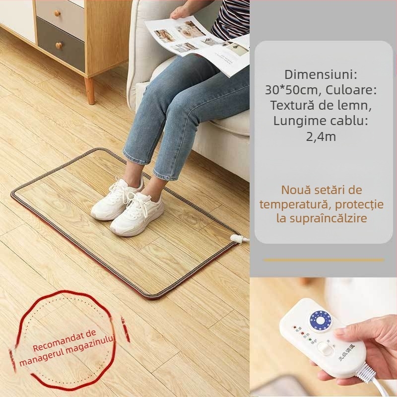 Covoraș de încălzire pentru picioare, birou, încălzire USB, 50W, covoraș sub birou