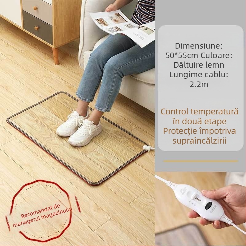 Covoraș de încălzire pentru picioare, birou, încălzire USB, 50W, covoraș sub birou