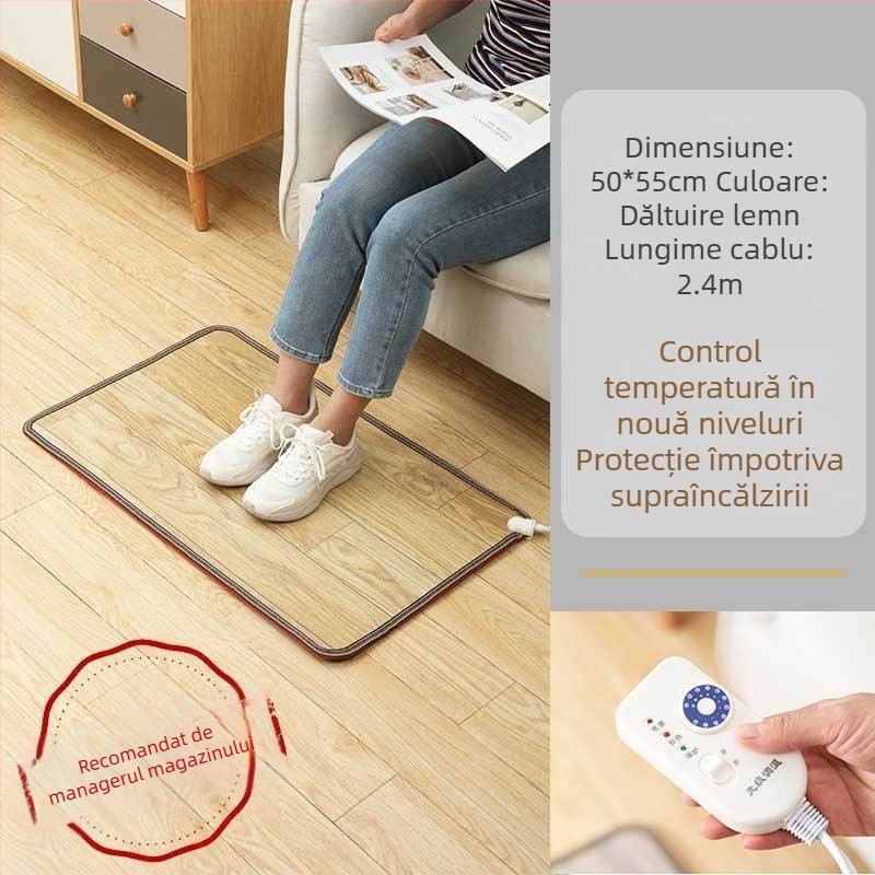Covoraș de încălzire pentru picioare, birou, încălzire USB, 50W, covoraș sub birou