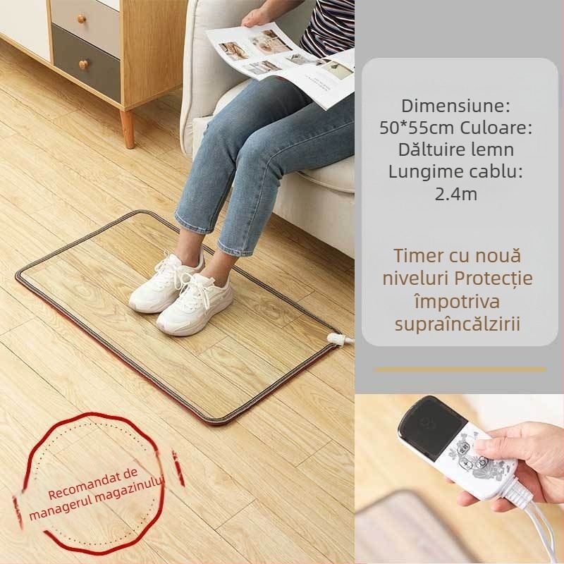 Covoraș de încălzire pentru picioare, birou, încălzire USB, 50W, covoraș sub birou