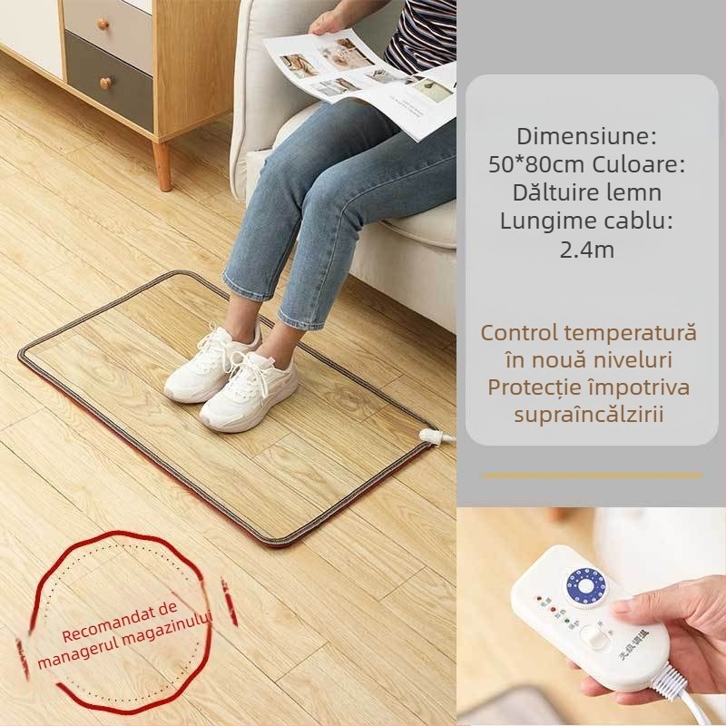 Covoraș de încălzire pentru picioare, birou, încălzire USB, 50W, covoraș sub birou