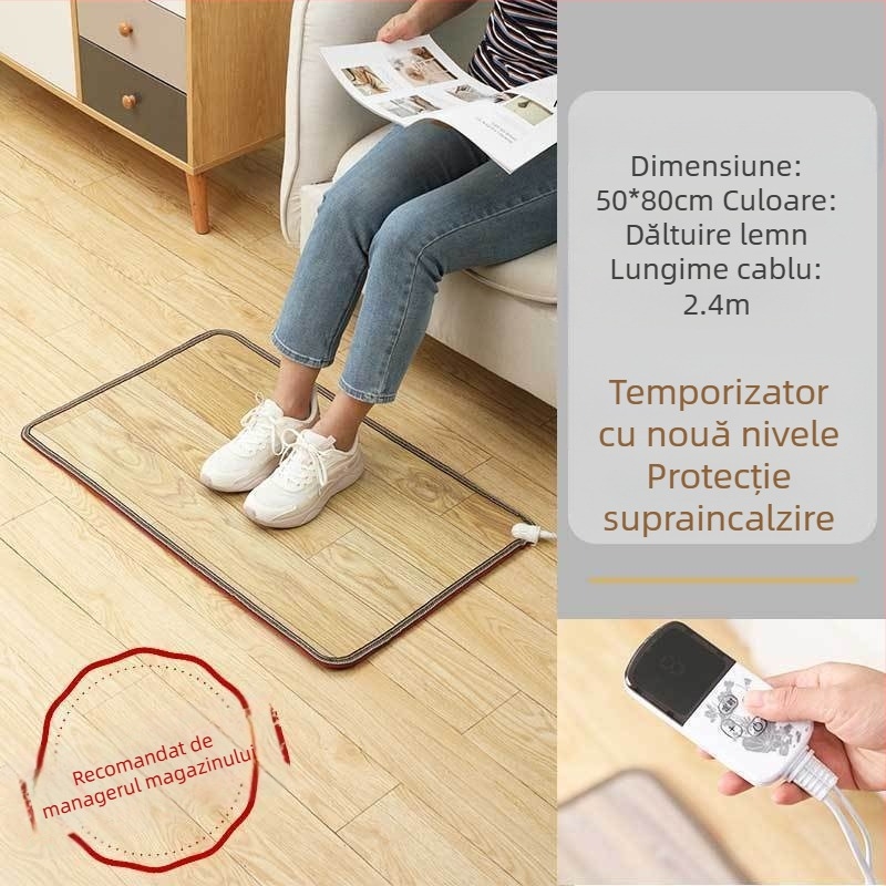 Covoraș de încălzire pentru picioare, birou, încălzire USB, 50W, covoraș sub birou