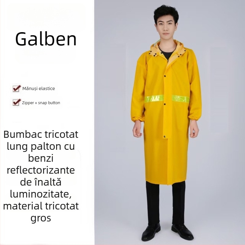 Poncă de ploaie din Oxford, o singură bucată, gros, cu strat impermeabil PVC, pentru adulți, drumeții în aer liber