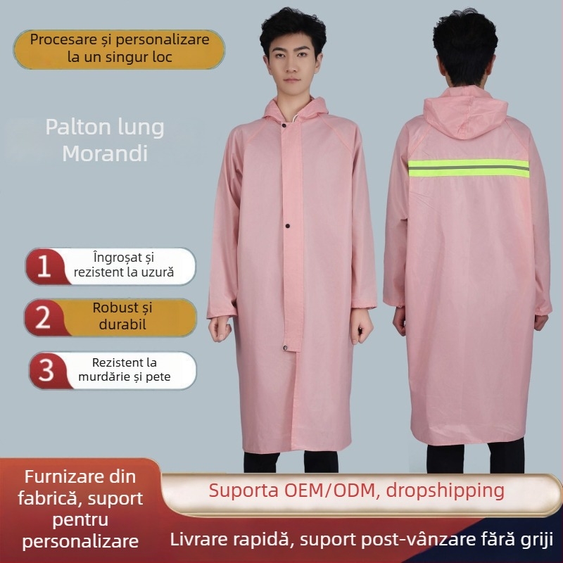 Poncă de ploaie din Oxford, o singură bucată, gros, cu strat impermeabil PVC, pentru adulți, drumeții în aer liber