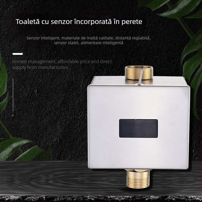 Ventil complet automat de spălare cu senzor pentru toaletă, model Hyb9121b-stool sensor; Alimentare DC/AC; presiune apă 4–6 kg; timp de spălare 6–8 s; ieșire 32 mm