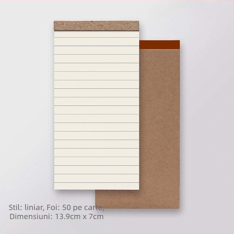 Bloc-notes Ruiqisi cu capac din hârtie kraft, capac rabatabil, 48 de foi