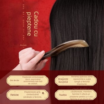 Pieptene din corn în set cadou cu cutie – pereche pentru nuntă, cadou practic pentru doamne; Brand: Mingchen craftsmanship; Formă: Alte; Material: Alte; Stil: Simplu