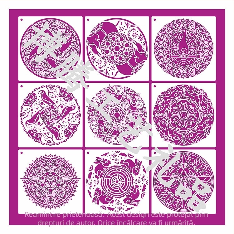 Boteng șablon din plastic pentru pictură mandală - proiecte DIY pentru artă de perete