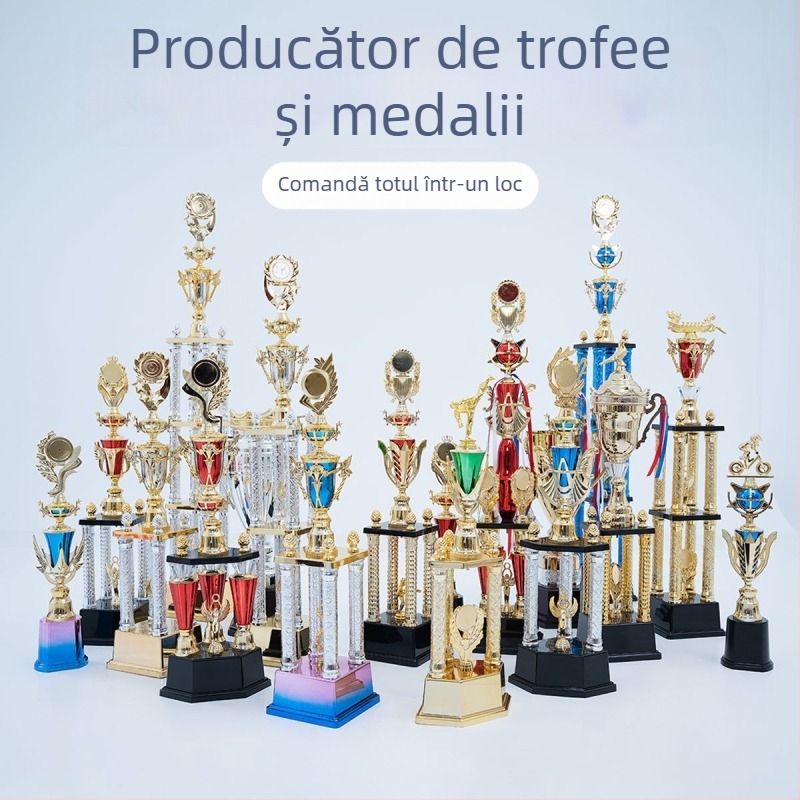 Trofeu din plastic, personalizabil cu imprimare de logo, potrivit pentru premii la competiții sportive și cadouri corporatiste