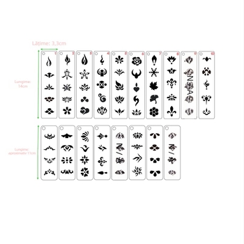 Set de 26 de bucăți, șablon gol pentru sprâncene pentru machiaj de scenă, PET plastic, design pictat manual, IP-free