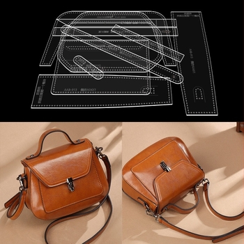 Șablon din acril cu grilă pentru geantă și geantă de umăr – modele DIY pentru prelucrarea pielii