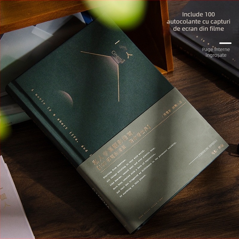 Caiet ZBJZ1663-A5, copertă din hârtie de artă, legare cu spate rotund, hârtie offset bej în interior, 100 de pagini