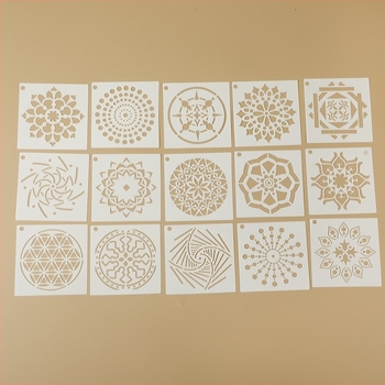 Șablon de pictură mandala, Material PET, Decor pentru perete pentru jurnal, DIY — Brand Xiao Ba, Drepturi IP: Nu