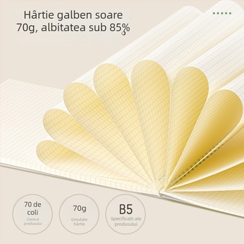 Bloc de notițe Deli cu legare spirală, model LPB580, hârtie din pulpă de lemn, 70 g/m², 50–100 pagini