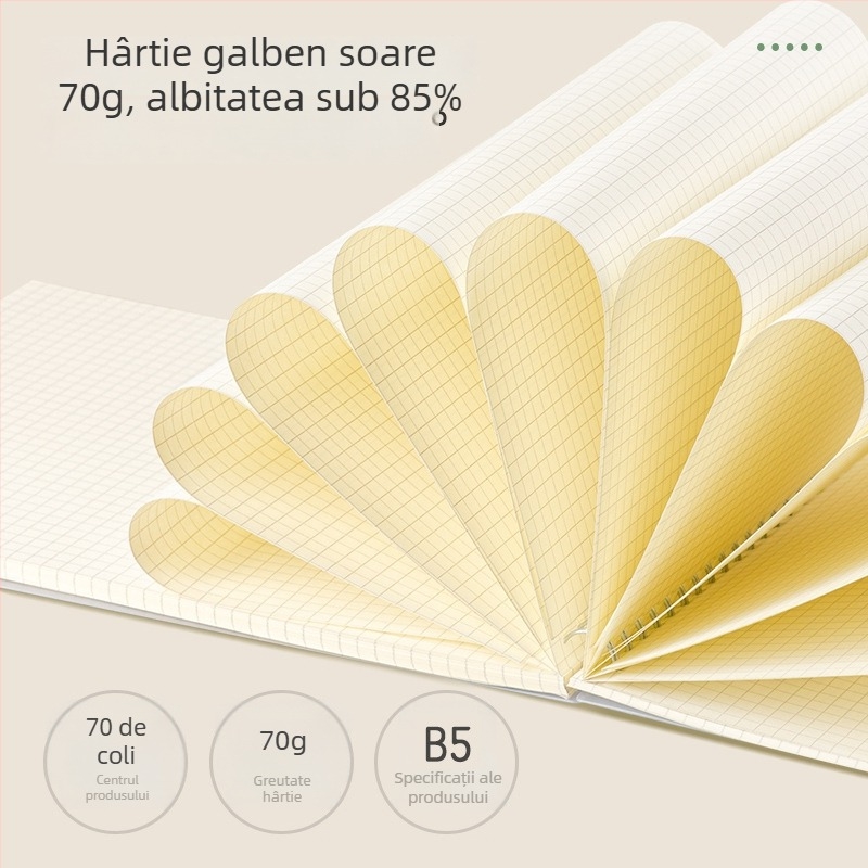 Bloc de notițe Deli cu legare spirală, model LPB580, hârtie din pulpă de lemn, 70 g/m², 50–100 pagini