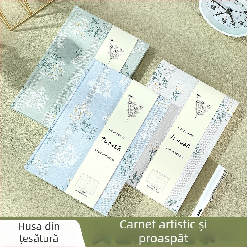 Caiet de notițe Sichen Culture, copertă din stofă, legare cu sârmă și adeziv, Forest hârtie, 80 g, 200 de pagini