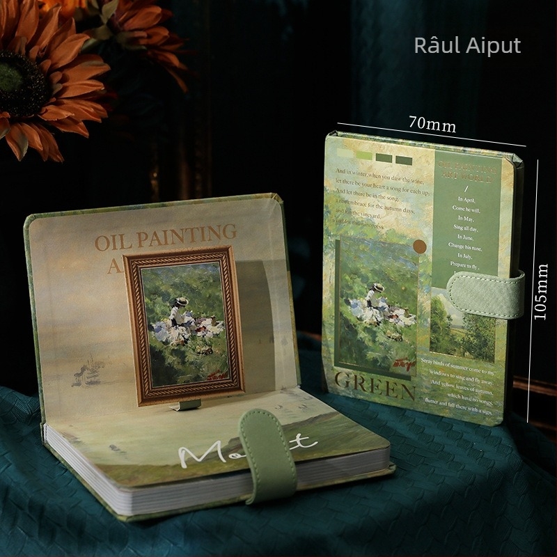 Jurnal Chengpin: motif de lumină și umbră inspirat de Monet, legare cu adeziv, 180 de pagini, hârtie 100 g