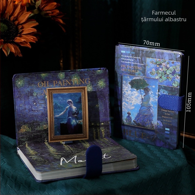 Jurnal Chengpin: motif de lumină și umbră inspirat de Monet, legare cu adeziv, 180 de pagini, hârtie 100 g