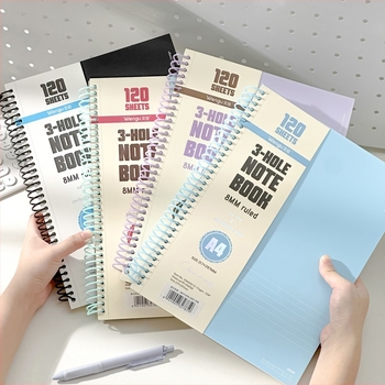 Wengu DXQ010 Caiet A4 stil american, spirală groasă, pentru elevi, liniat, 120 pagini, hârtie 78 g